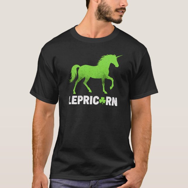 Camiseta Funny Lepricorn St Paddy's Unicorn Art (Frente)