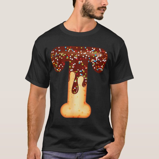 Camiseta Funny Letter T Ice Cream Chocolate Sprinkles  (Frente)