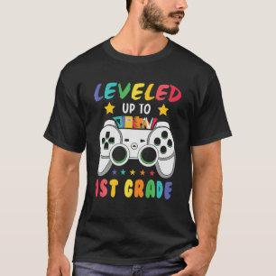 Camiseta Funny Level Up To 1St Grade Gaming Lover Kids Back
