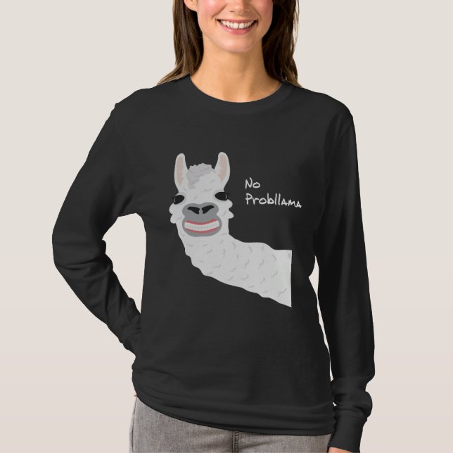 Camiseta Funny Llama Alpaca No Prob llama Gift Men Women (Frente)