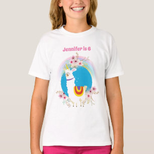 Camiseta Funny Llama Unicorn Alpaca Kawaii Cute Add Name