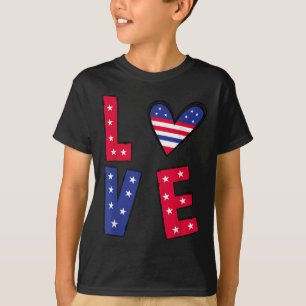 Camiseta Funny Love American Flag Day Usa 4 De Julho Patri