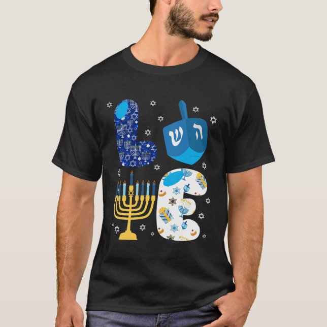 Camiseta Funny LOVE Cute Hanukkah Decorations Dreidel Menor (Frente)