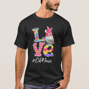 Camiseta Funny LOVE OR Life Nurse Gnome Bunny Easter Stetho