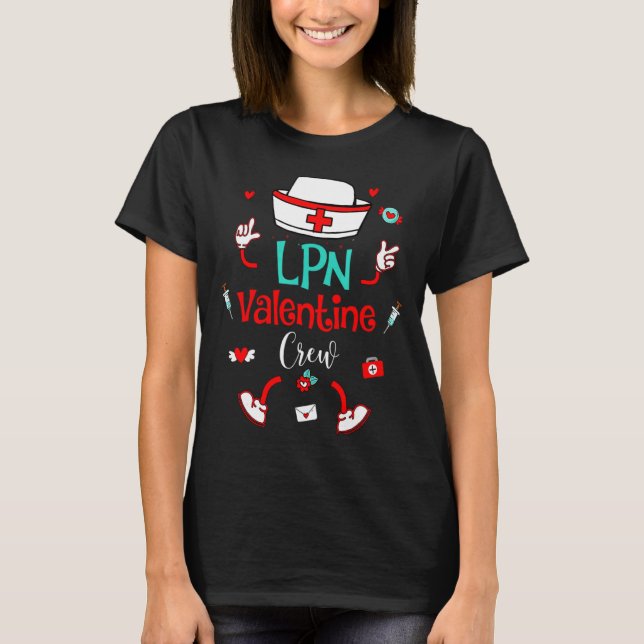 Camiseta Funny Lpn Valentines Day Nurse Crew Family Group N (Frente)