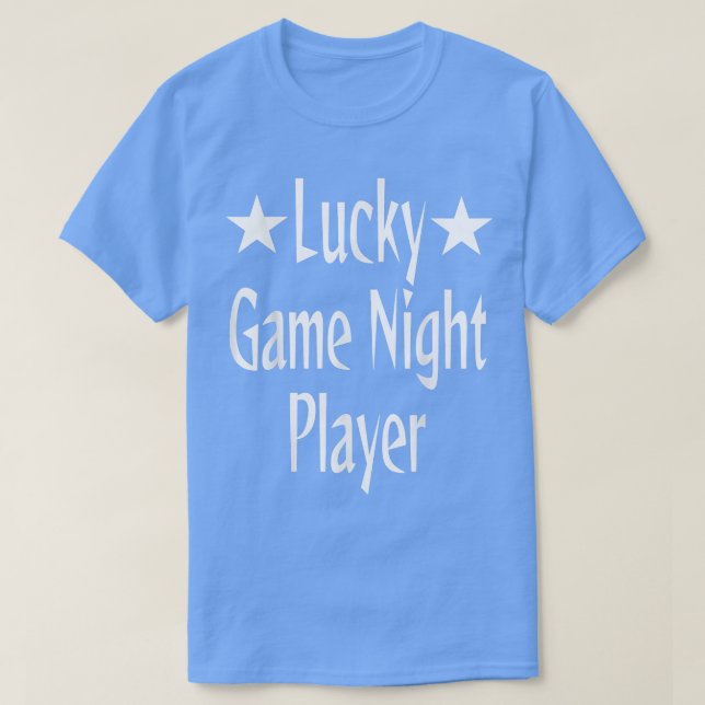 Camiseta Funny Lucky Game Night Player Star Winner Champion (Frente do Design)