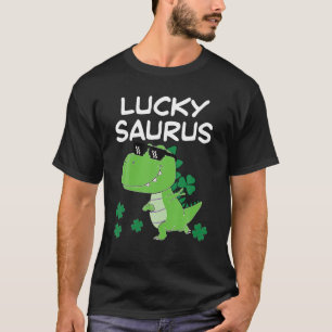 Camiseta Funny Lucky Saurus Dinosaur Irish Shamrock Rua Pat