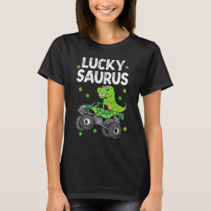 Camiseta Funny Lucky Surus T Rex Monster Truck Patricks Da