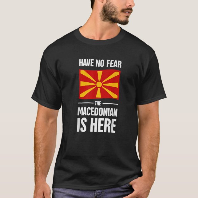 Camiseta Funny Macedonian Flag República Dos Balcãs, Macedô (Frente)