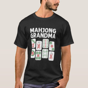 Camiseta Funny Mahjong Gift Avó Mãe Mulher Azulejo Jogo Lov