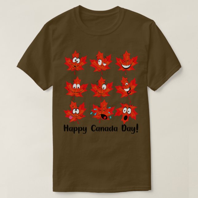 Camiseta Funny Maple Leaf Canada Flag Happy Canada Day 2 (Frente do Design)