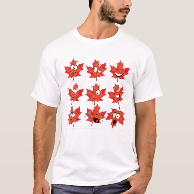 Camiseta Funny Maple Leaf Face Emotion Canada Flag (Frente)
