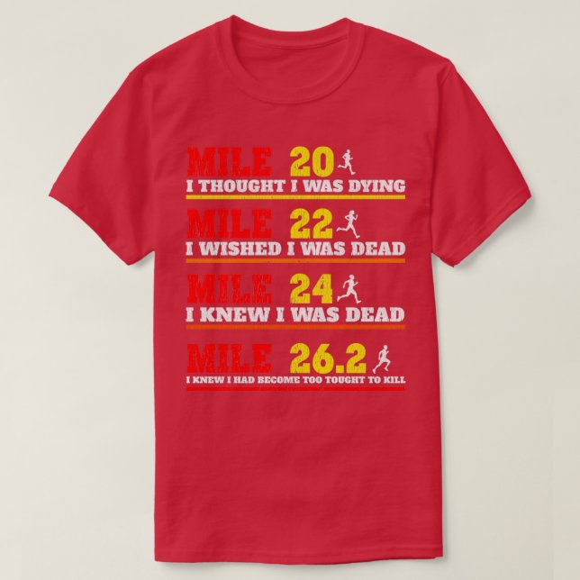 Camiseta Funny Marathoner Runner Thoughts Running Joke (Frente do Design)
