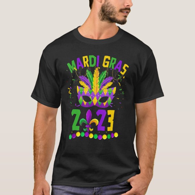 Camiseta Funny Mardi Gras 2023 Jester Hat Party Matching Fa (Frente)