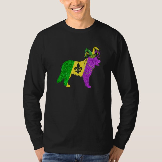 Camiseta Funny Mardi Gras Bernese Mountain Dog Mardi Gras H (Frente)