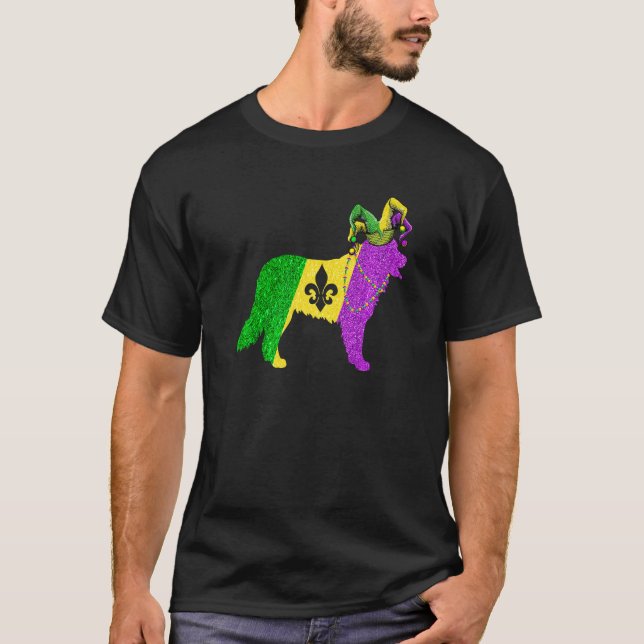 Camiseta Funny Mardi Gras Bernese Mountain Dog Mardi Gras H (Frente)