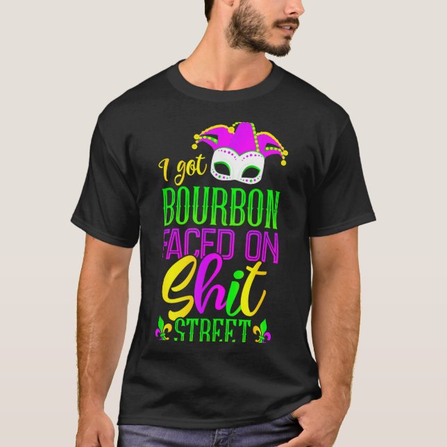 Camiseta Funny Mardi Gras Bourbon Street , New Orleans Drin (Frente)