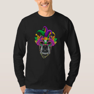 Camiseta Funny Mardi Gras Boxer Dog Mardi Gras Partido Miça