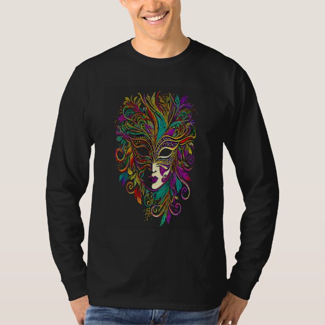 Camiseta Funny Mardi Gras Carnival parade with beads party  (Frente)