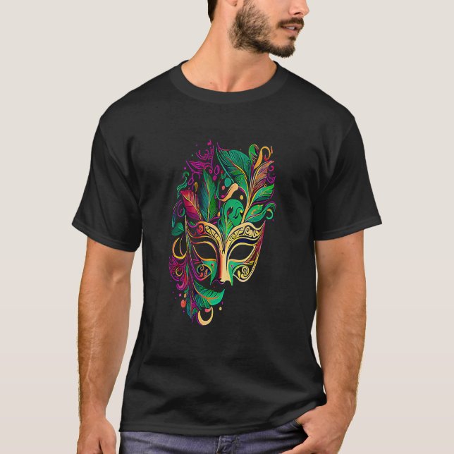 Camiseta Funny Mardi Gras Carnival parade with beads party  (Frente)