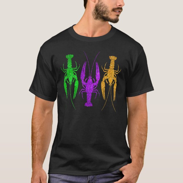Camiseta Funny Mardi Gras Crawfish New Orleans Carnival Men (Frente)