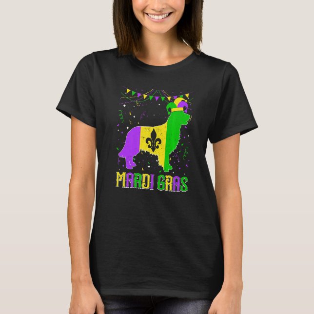 Camiseta Funny Mardi Gras Golden Retriever Dog Dad Mom Mard (Frente)