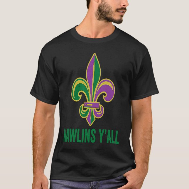 Camiseta Funny Mardi Gras Nawlins Y'all Bourbon Street New  (Frente)