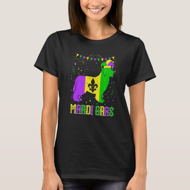 Camiseta Funny Mardi Gras Newfoundland Dog Dad Mom Mardi Gr (Frente)