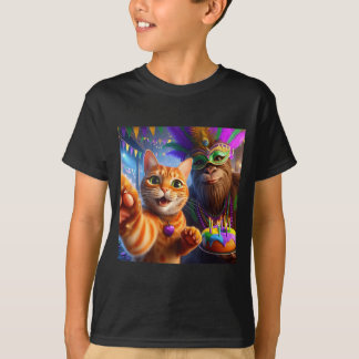 Camiseta Funny Mardi Gras Selfie Cat Bigfoot Quote _2