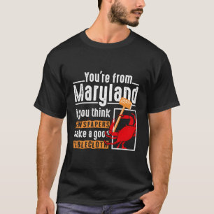Camiseta Funny Maryland Blue Crab Men Mulheres Caranguejo F