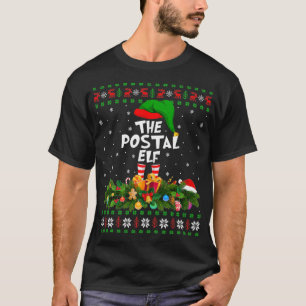 Camiseta Funny Matching Family Ugly The Postal Elf Christma