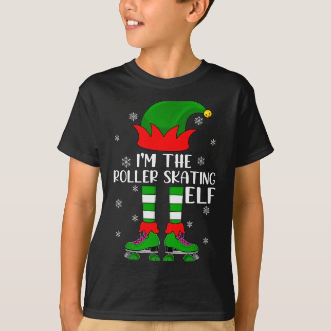 Camiseta Funny Matching Group The Roller Skating Elf Christ (Frente)
