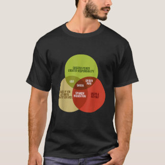Camiseta Funny Math Venn Diagram Meme Santa Knows Naughty O
