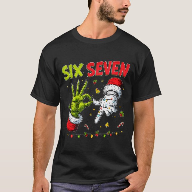Camiseta Funny Mean Guy Christmas Viral 6 7 Six Seven Meme  (Frente)
