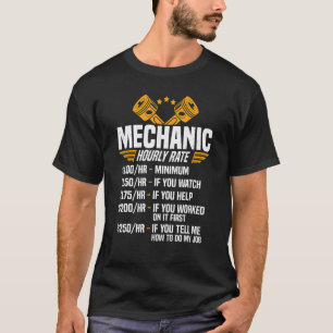 Camiseta Funny Mecânico Homens Pai Taxa Horária Carro Auto