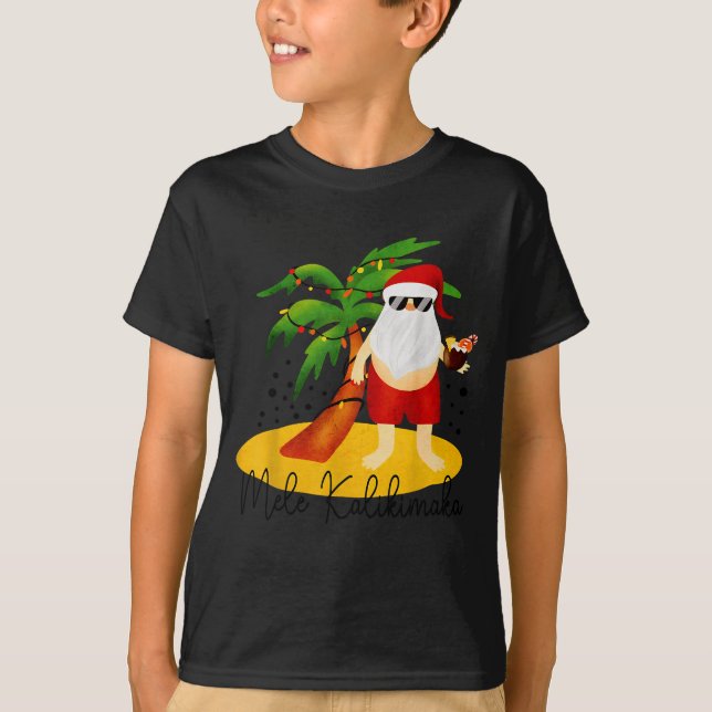 Camiseta Funny Mele Kalikimaka Aloha Christmas Havaiana San (Frente)