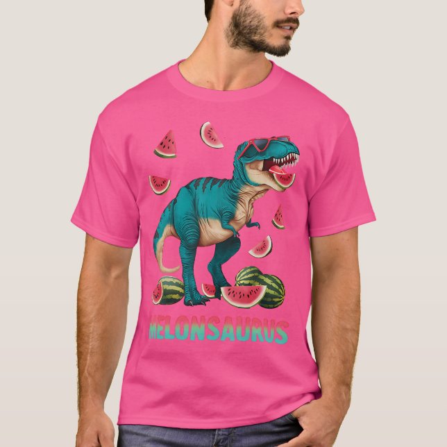 Camiseta Funny Melonsaurus Watermelon Dinosaur T Rex Summer (Frente)