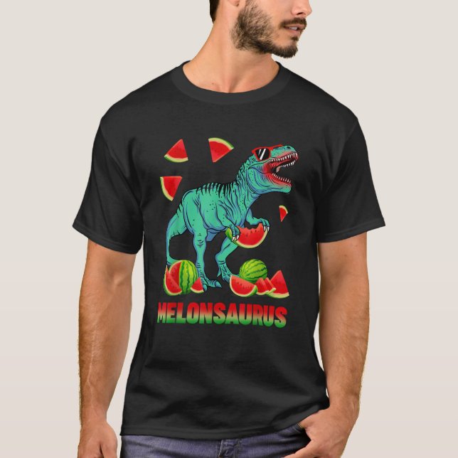 Camiseta Funny Melonsaurus Watermelon Dinosaur T Rex Summer (Frente)