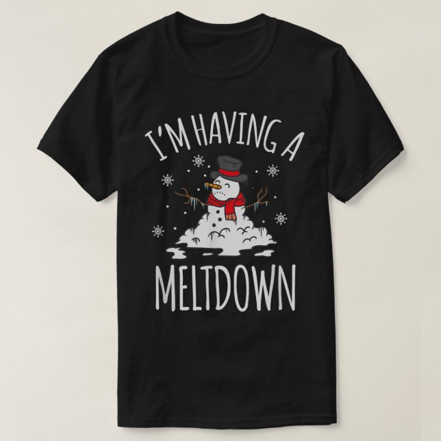 Camiseta Funny Melting Snowman Christmas Humor Design (Frente do Design)