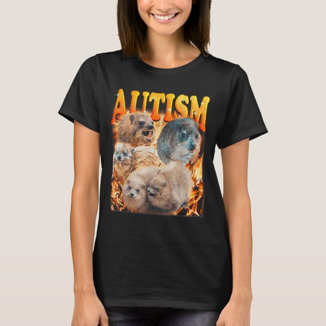 Camiseta Funny Meme Woodchucks Groundhogs Autistic Autism A (Frente)