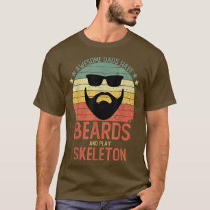 Camiseta Funny Men Awesome Dads Have Beards and Play Skelet