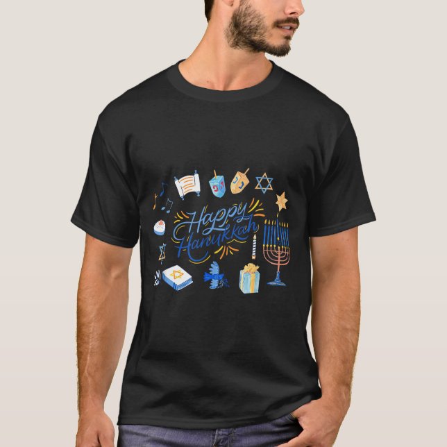 Camiseta Funny Menorah Hanukkah 2025 Meowzel Chanukah Jewis (Frente)