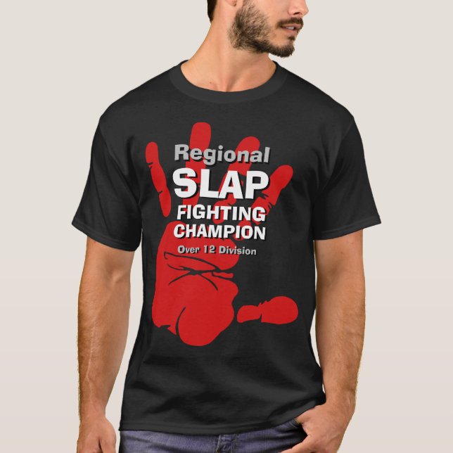 Camiseta Funny Mens Noveler REGIONAL SLAP LUTANDO CHAMP T- (Frente)