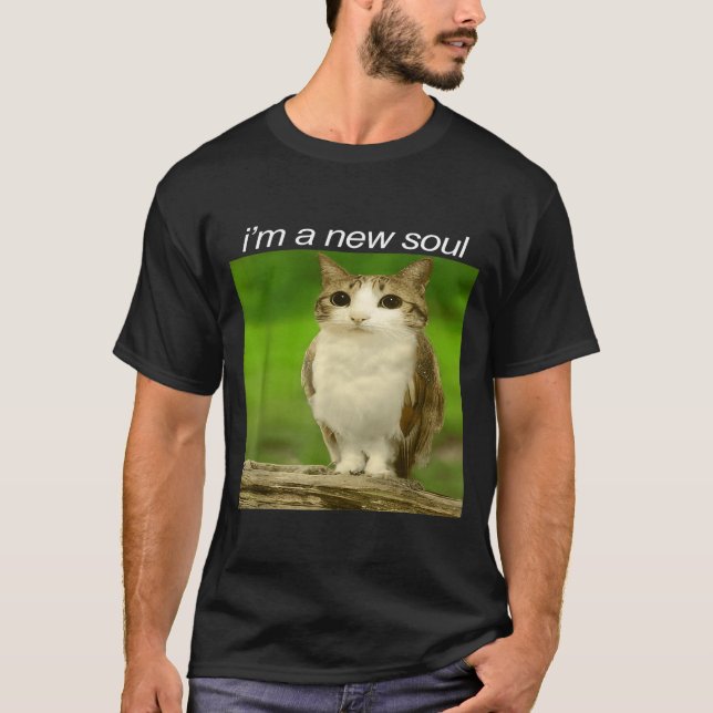 Camiseta Funny Meowl Cat Owl Brainrot Cursed Internet Silly (Frente)
