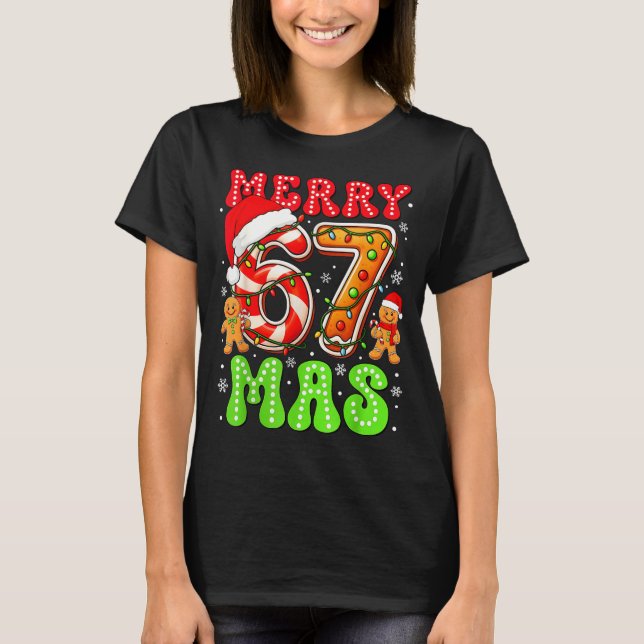 Camiseta Funny Merry 67 Mas Christmas Holiday Women Kids Xm (Frente)