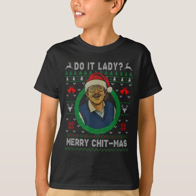 Camiseta Funny Merry Chit-mas Ugly Christmas Sweater  (Frente)