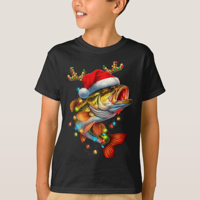 Camiseta Funny Merry Fishmas B Fish Fishing Christmas Xmas  (Frente)