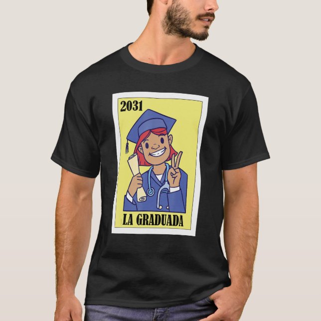 Camiseta Funny Mexican Design for Graduation - La Graduada  (Frente)