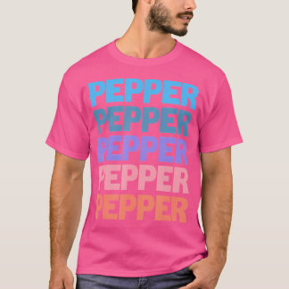 Camiseta Funny Modern Repeated Text First Name Pepper