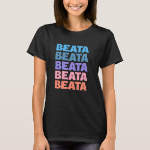 Camiseta Funny Modern Repetida Design de texto Beata